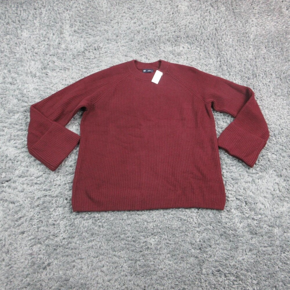 Gap Sweater Pullover Womens S Burgundy Chunky-Knit Crew Neck Heavyweight NWT